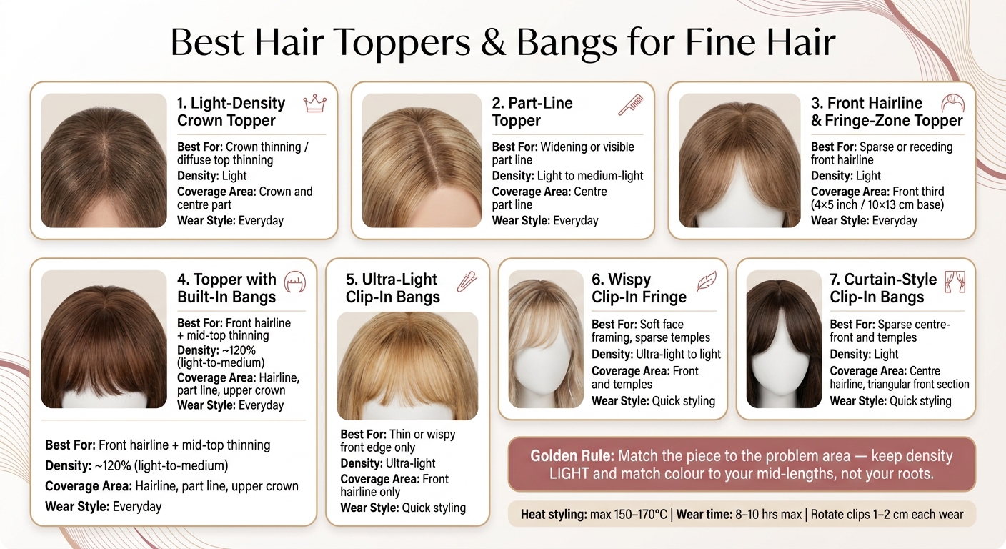Best Hair Toppers & Bangs for Fine Hair: Quick Comparison Guide
