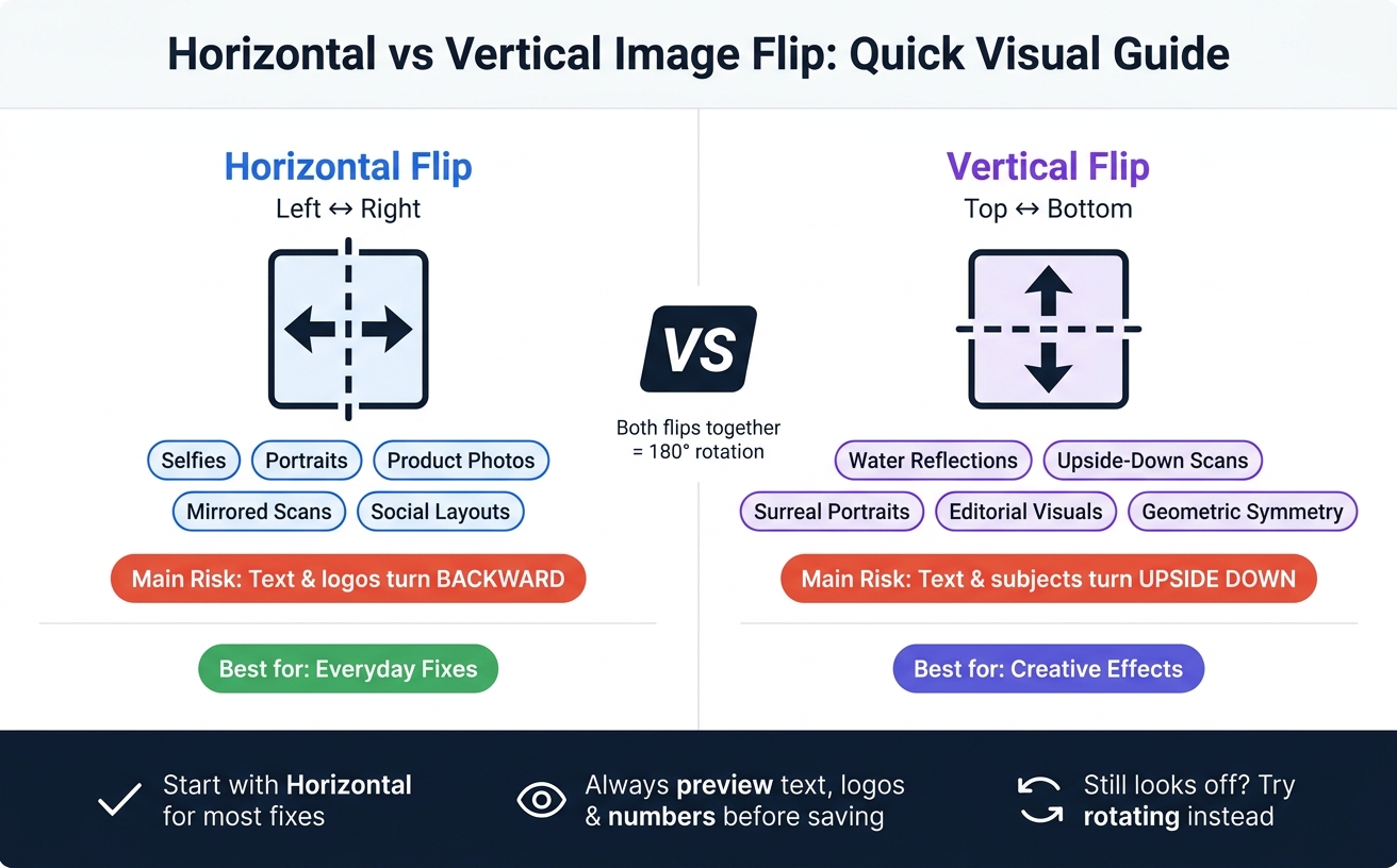 Horizontal vs Vertical Image Flip: Quick Visual Guide