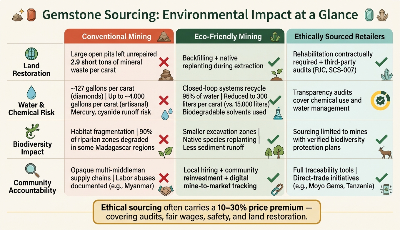 Eco-Friendly vs. Conventional Gemstone Mining: Environmental Impact Comparison
