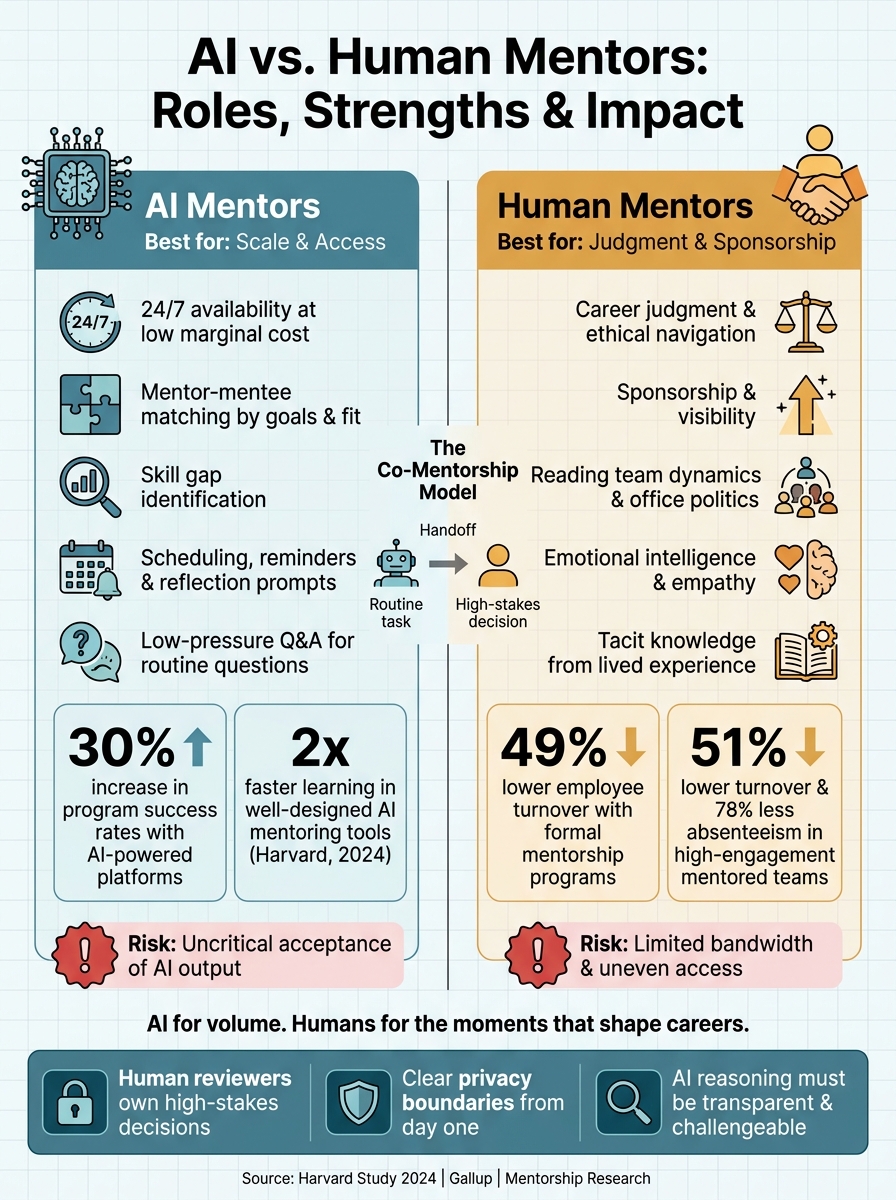 AI vs. Human Mentors: Roles, Strengths & Impact