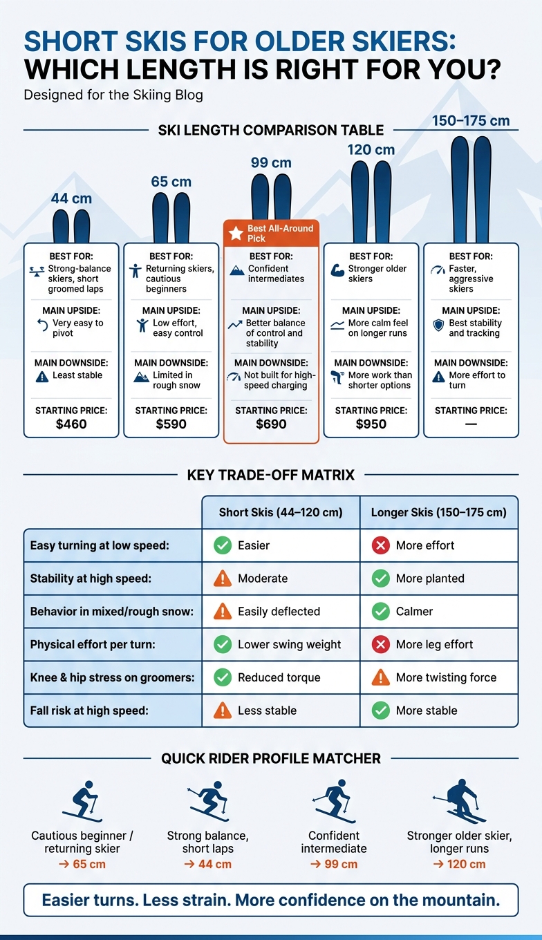 Short Skis vs Long Skis for Older Skiers: Which Length Is Right for You?