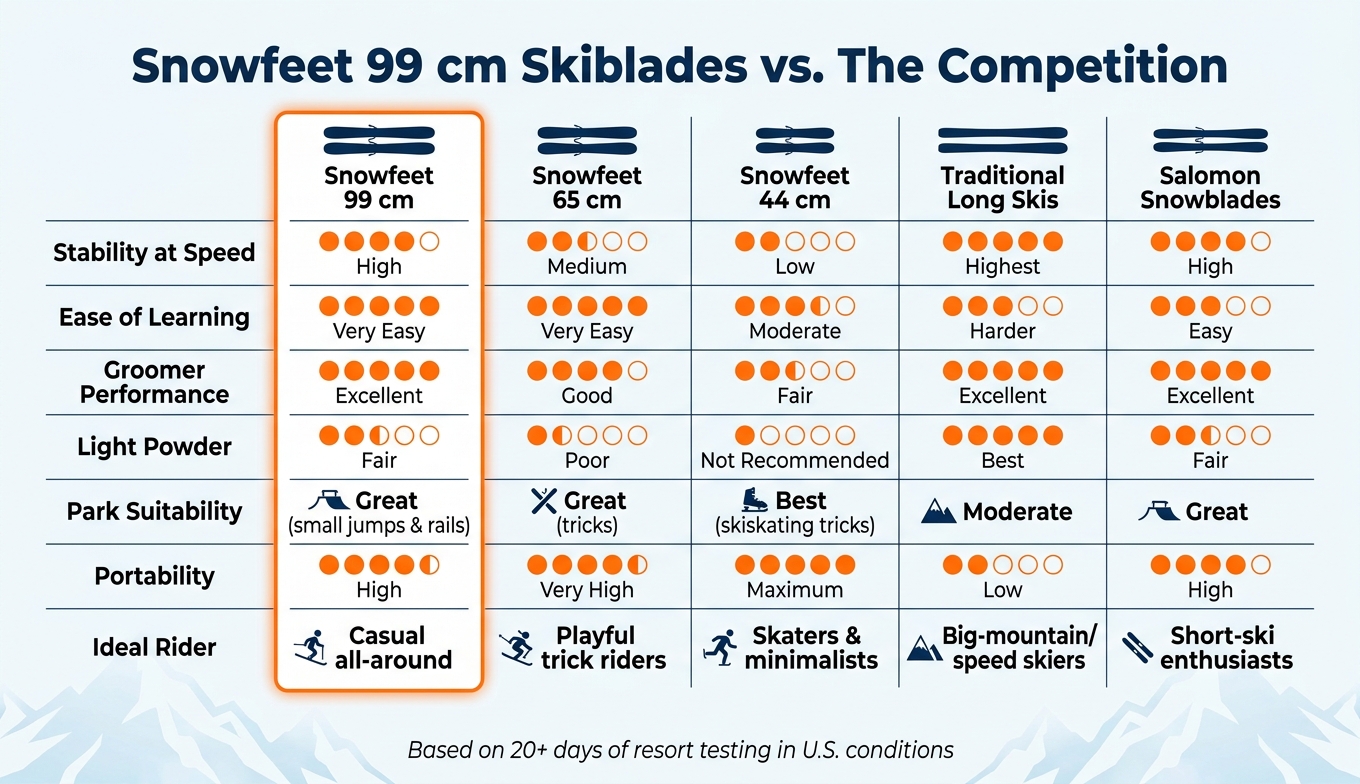 Snowfeet 99 cm Skiblades vs. Alternatives: Full Feature Comparison