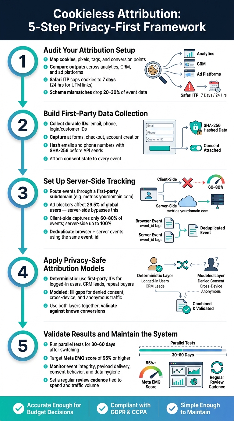 Cookieless Attribution: 5-Step Privacy-First Framework