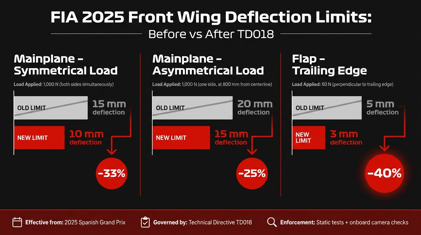 FIA 2025 Front Wing Load Test Limits: Old vs New