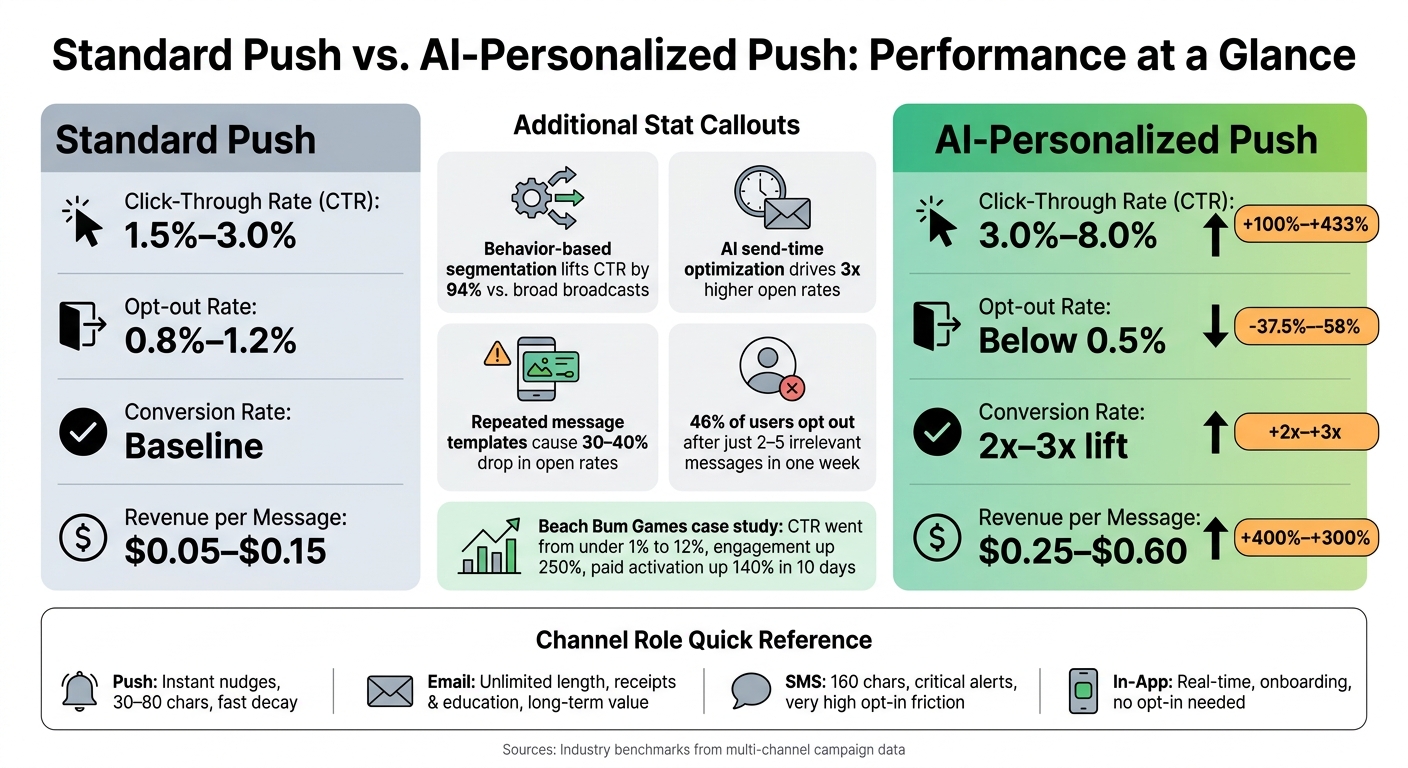 Standard vs. AI-Personalized Push Notifications: Performance Metrics Compared