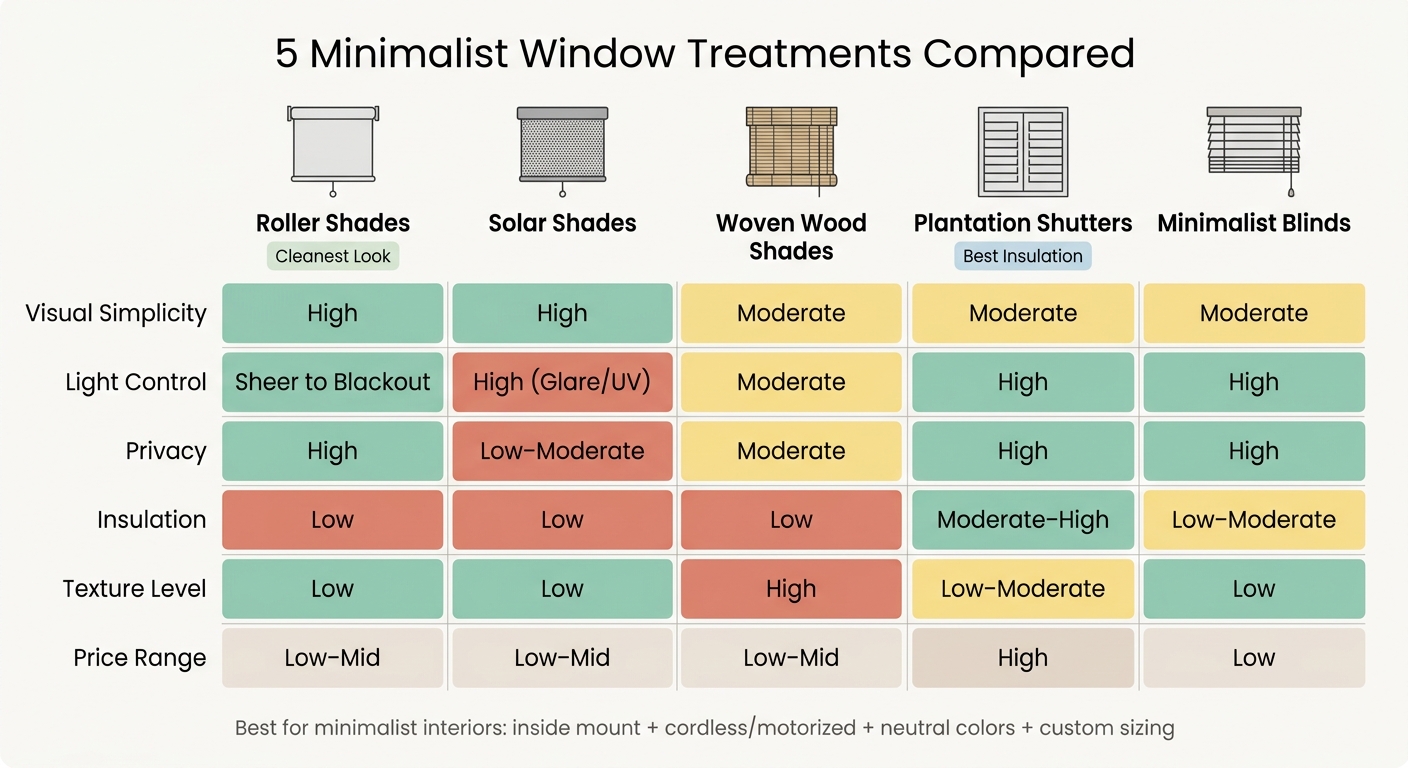 5 Minimalist Window Treatments Compared: Light, Privacy & Price