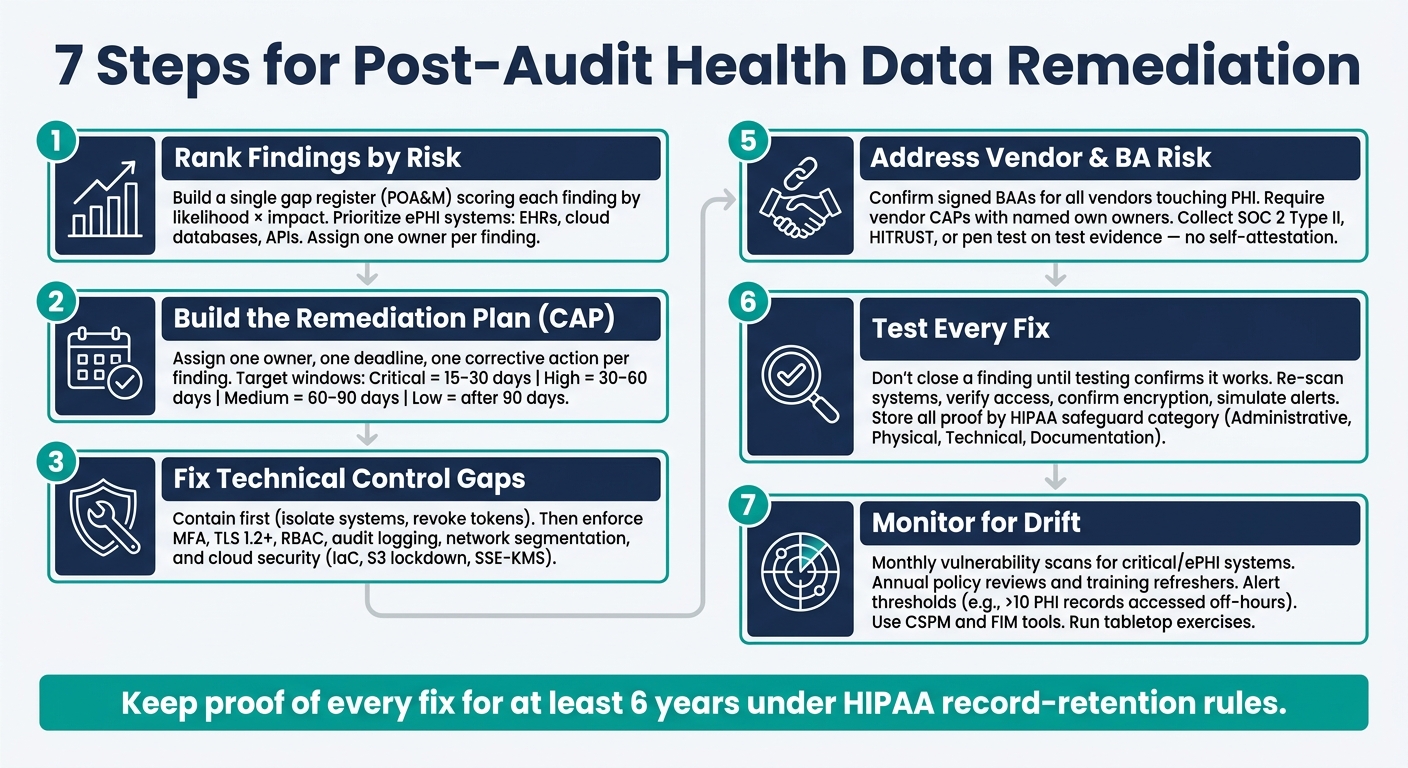7 Steps for Post-Audit Health Data Remediation (HIPAA)