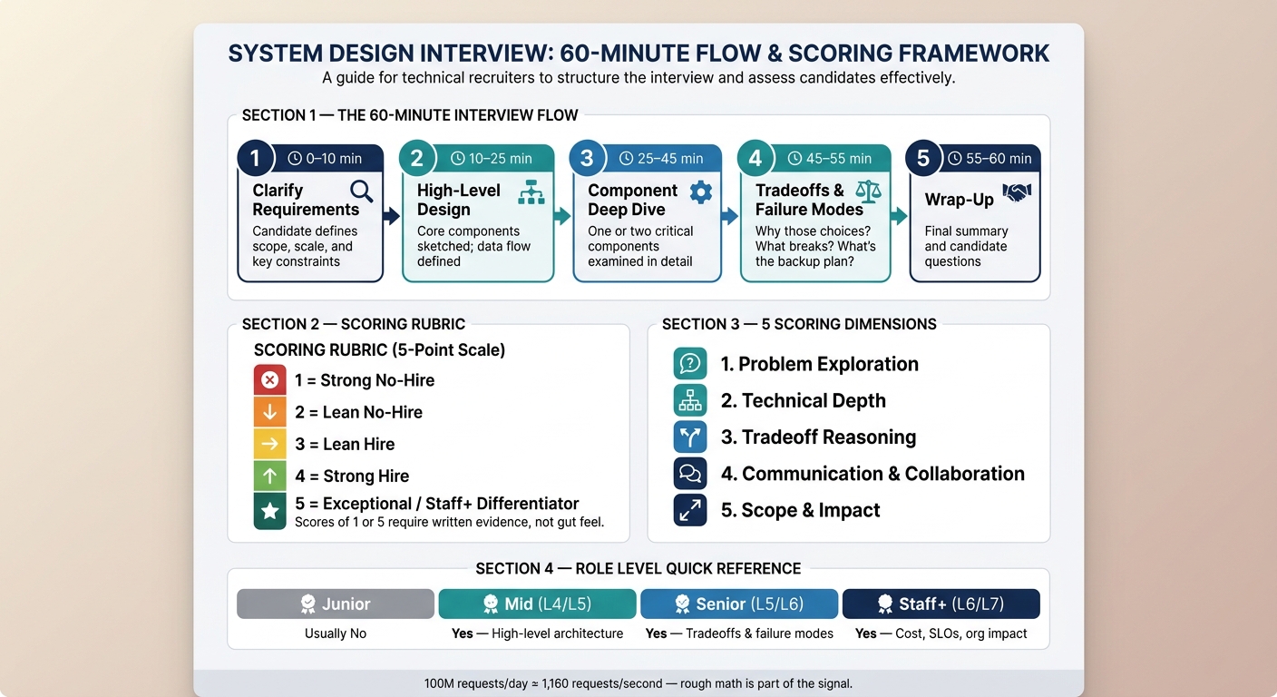 System Design Interview: 60-Minute Structure & Scoring Guide