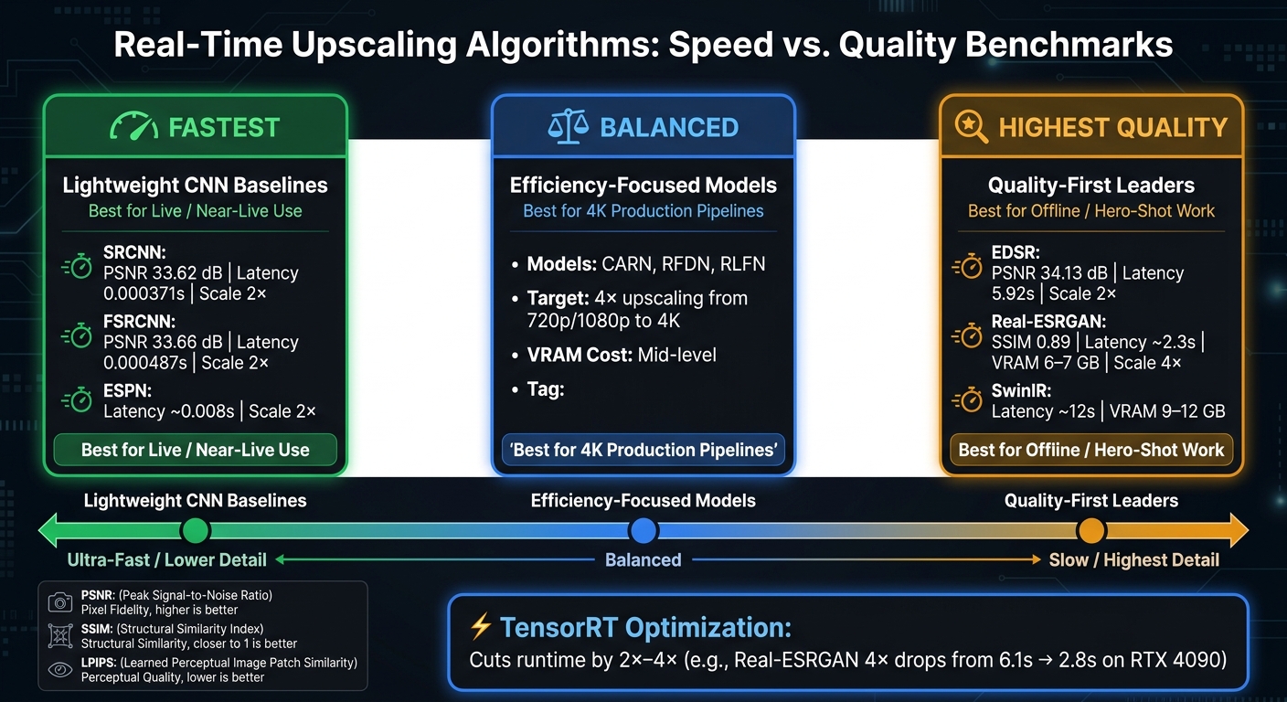 Real-Time Upscaling Algorithm Benchmarks: Speed vs. Quality Comparison