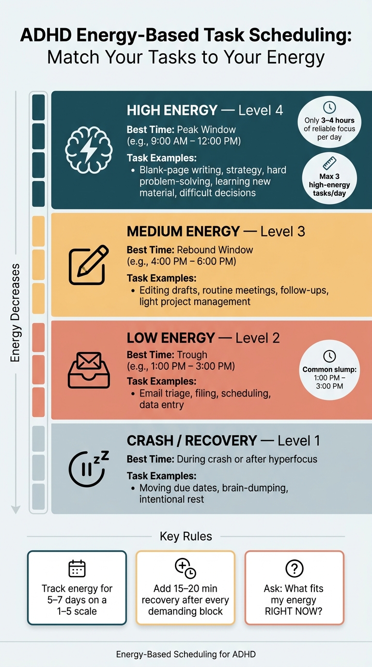 ADHD Energy Levels: Task Matching Guide for Peak Productivity