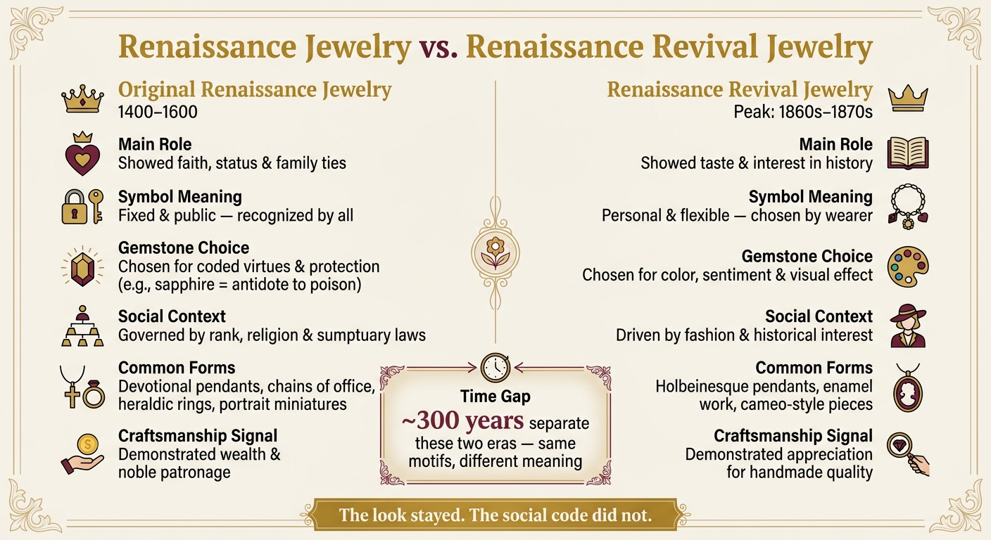 Renaissance Jewelry vs. Renaissance Revival: Key Differences at a Glance