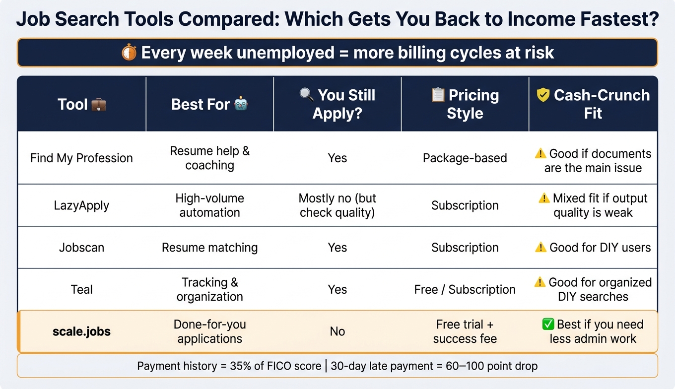 Job Search Tools Compared: Which Gets You Back to Income Fastest?