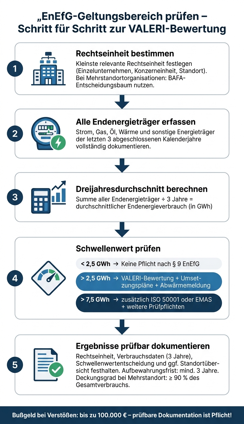 EnEfG-Geltungsbereich pr&uuml;fen: Schritt-f&uuml;r-Schritt mit VALERI