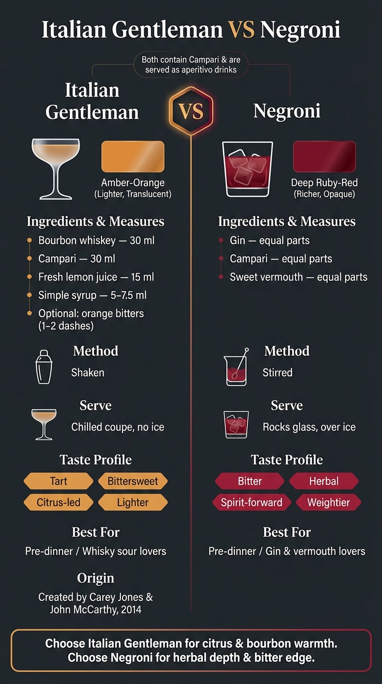 Italian Gentleman vs Negroni: Side-by-Side Cocktail Comparison