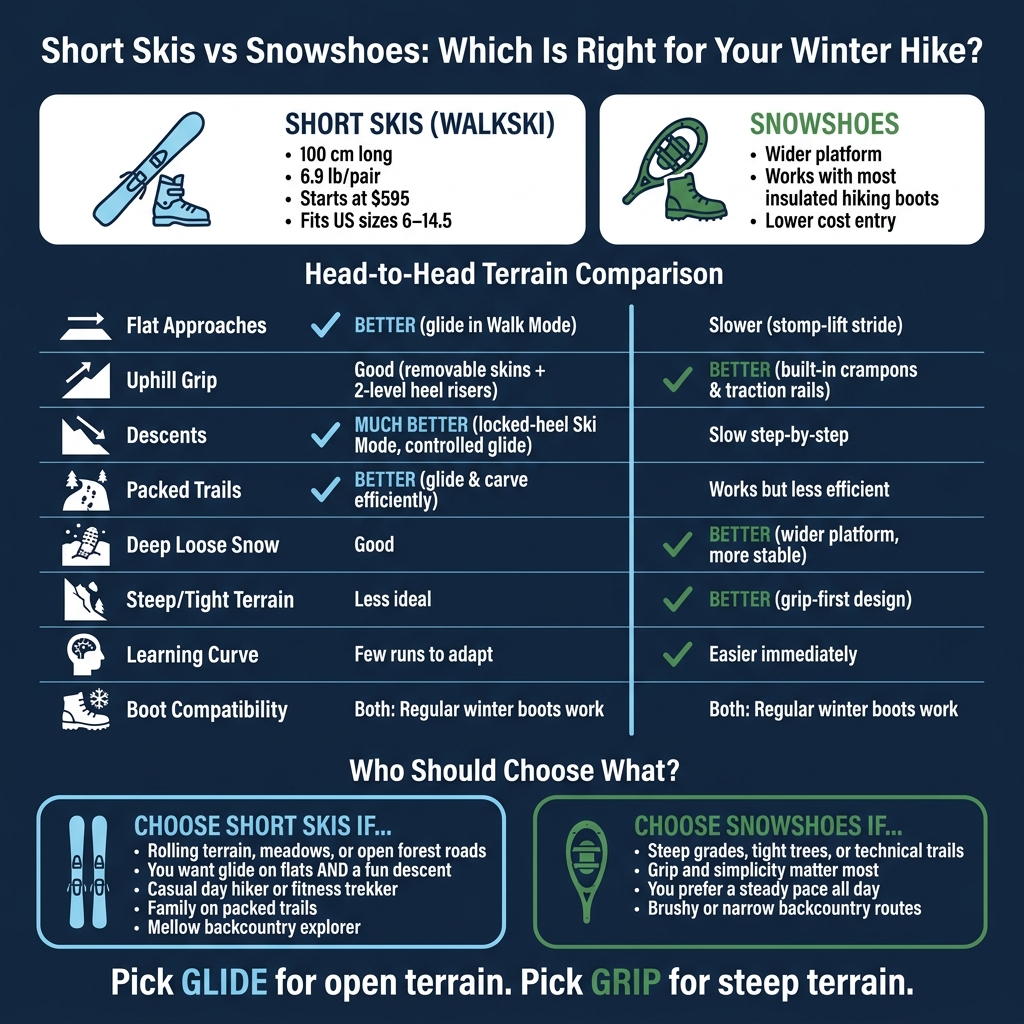 Short Skis vs Snowshoes: Which Is Right for Your Winter Hike?