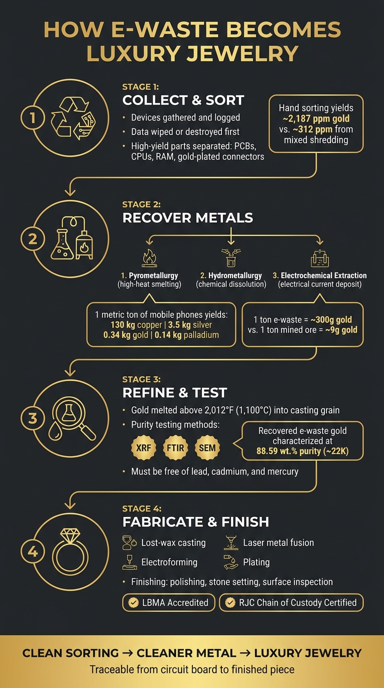 How E-Waste Becomes Luxury Jewelry: From Circuit Board to Finished Piece