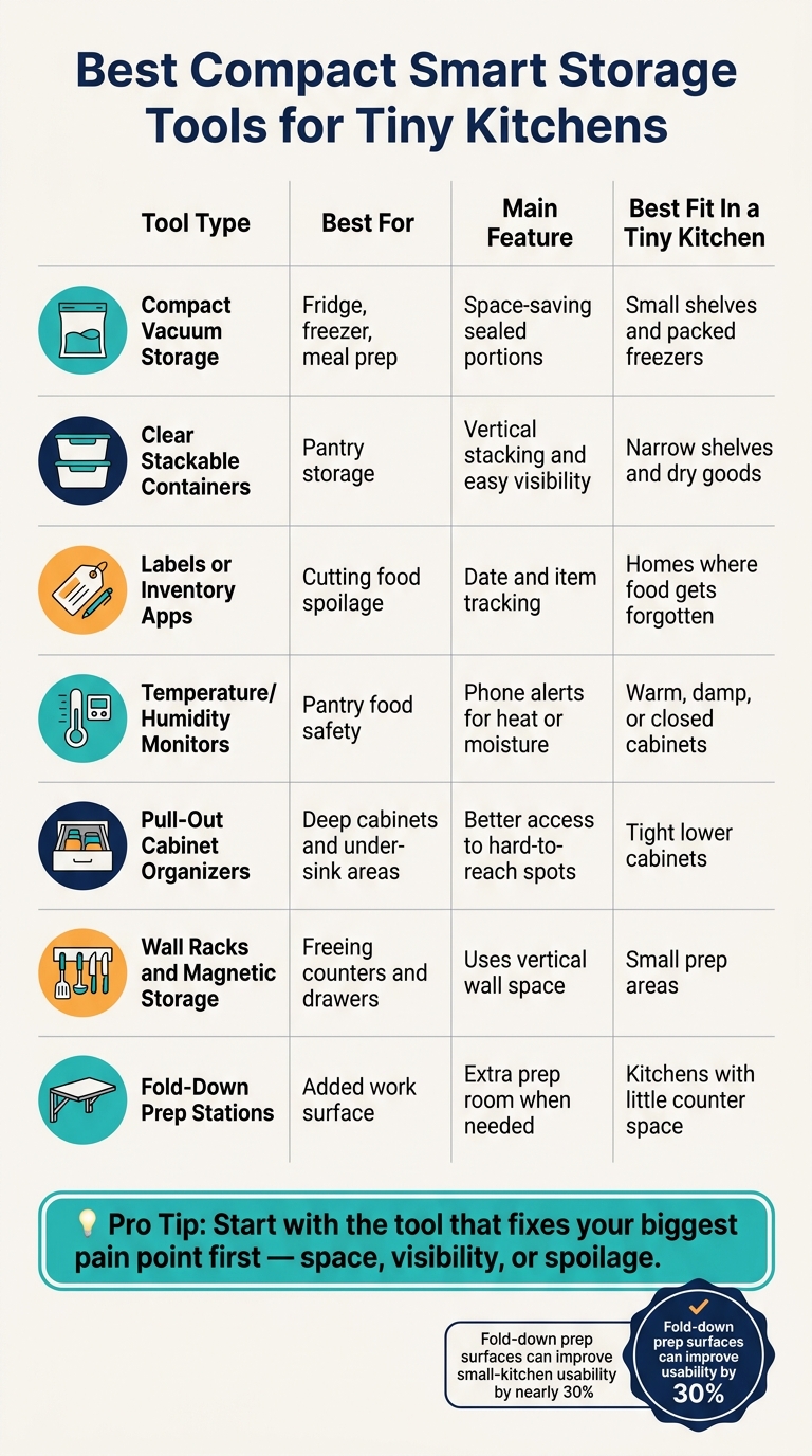 Best Compact Smart Storage Tools for Tiny Kitchens: Quick Comparison Guide