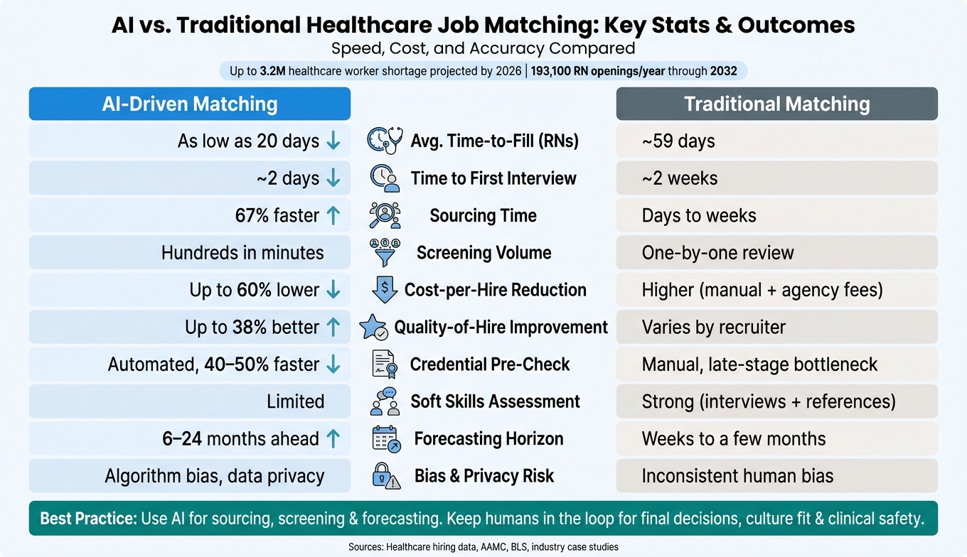 AI vs. Traditional Healthcare Job Matching: Key Stats & Outcomes