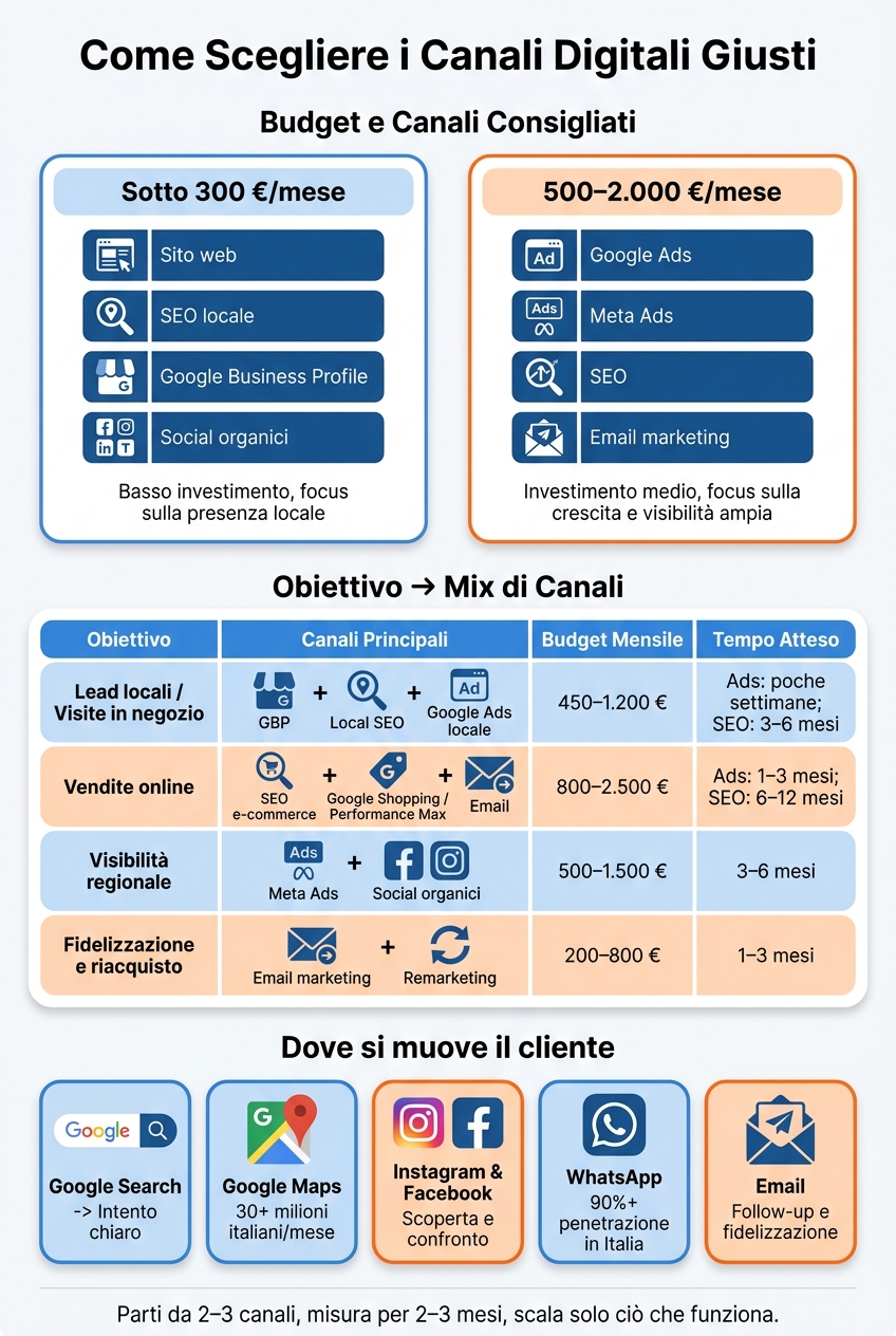Come scegliere i canali digitali giusti 1 Come scegliere i canali digitali: obiettivi, budget e tempi