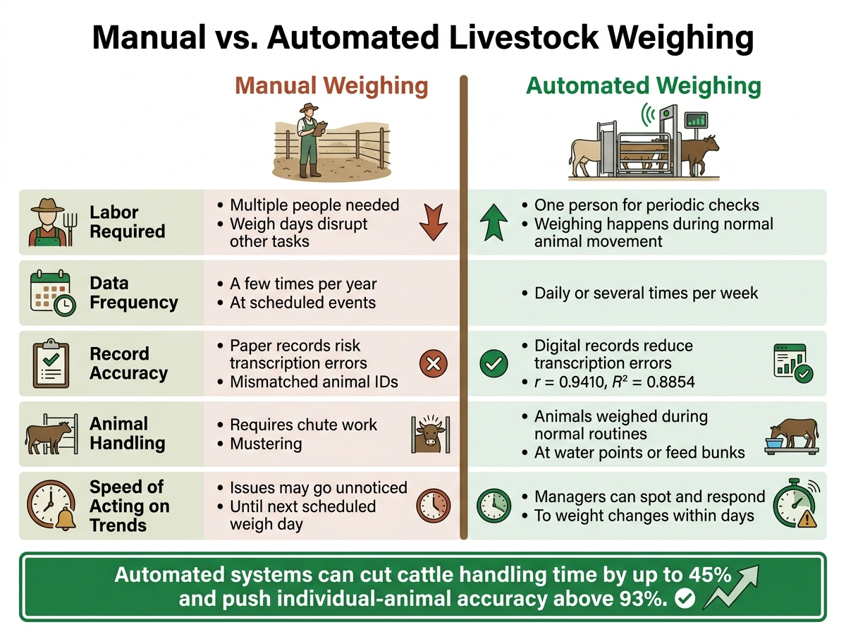 Manual vs. Automated Livestock Weighing: Key Differences at a Glance