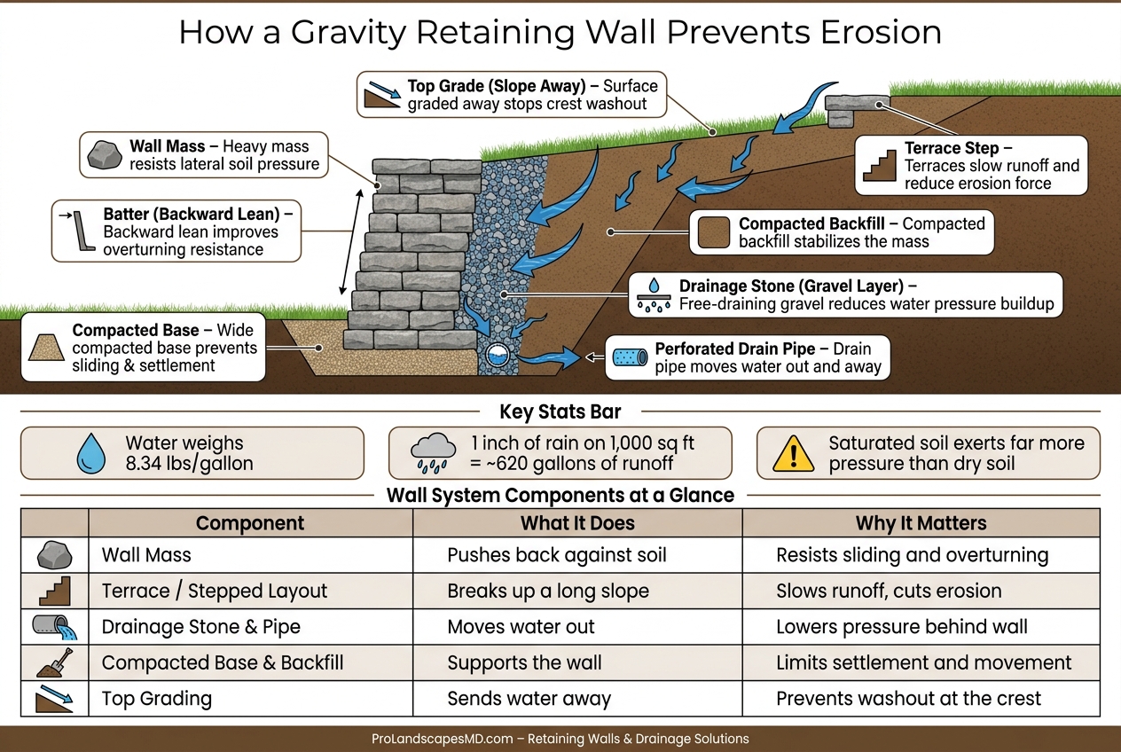 Gravity Retaining Wall System: Parts, Functions & Why They Matter