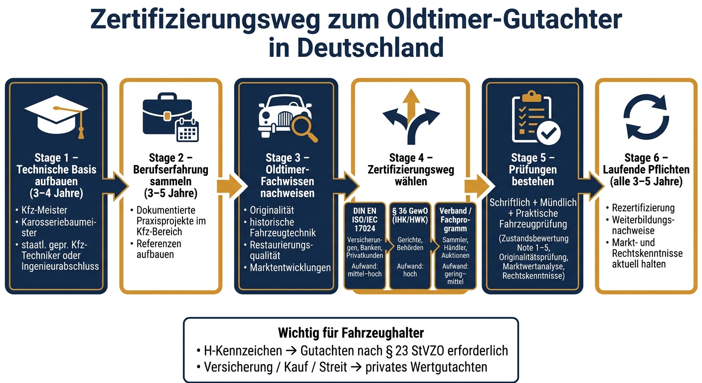 Zertifizierungsweg zum Oldtimer-Gutachter in Deutschland