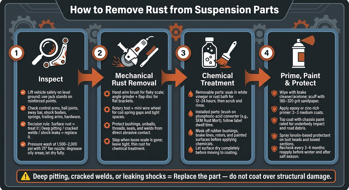 How to Remove Rust from Suspension Parts: 4-Step Process