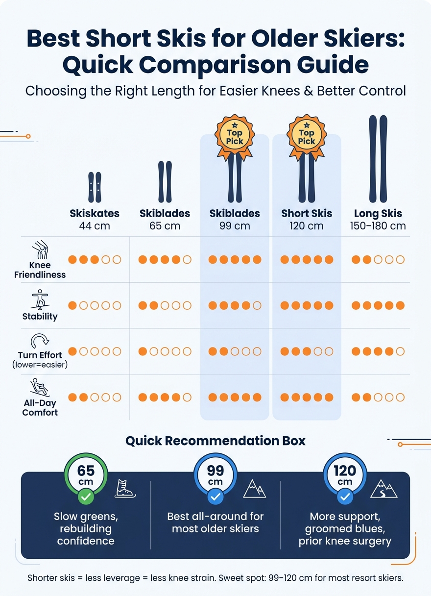 Best Short Skis for Older Skiers: Quick Comparison Guide