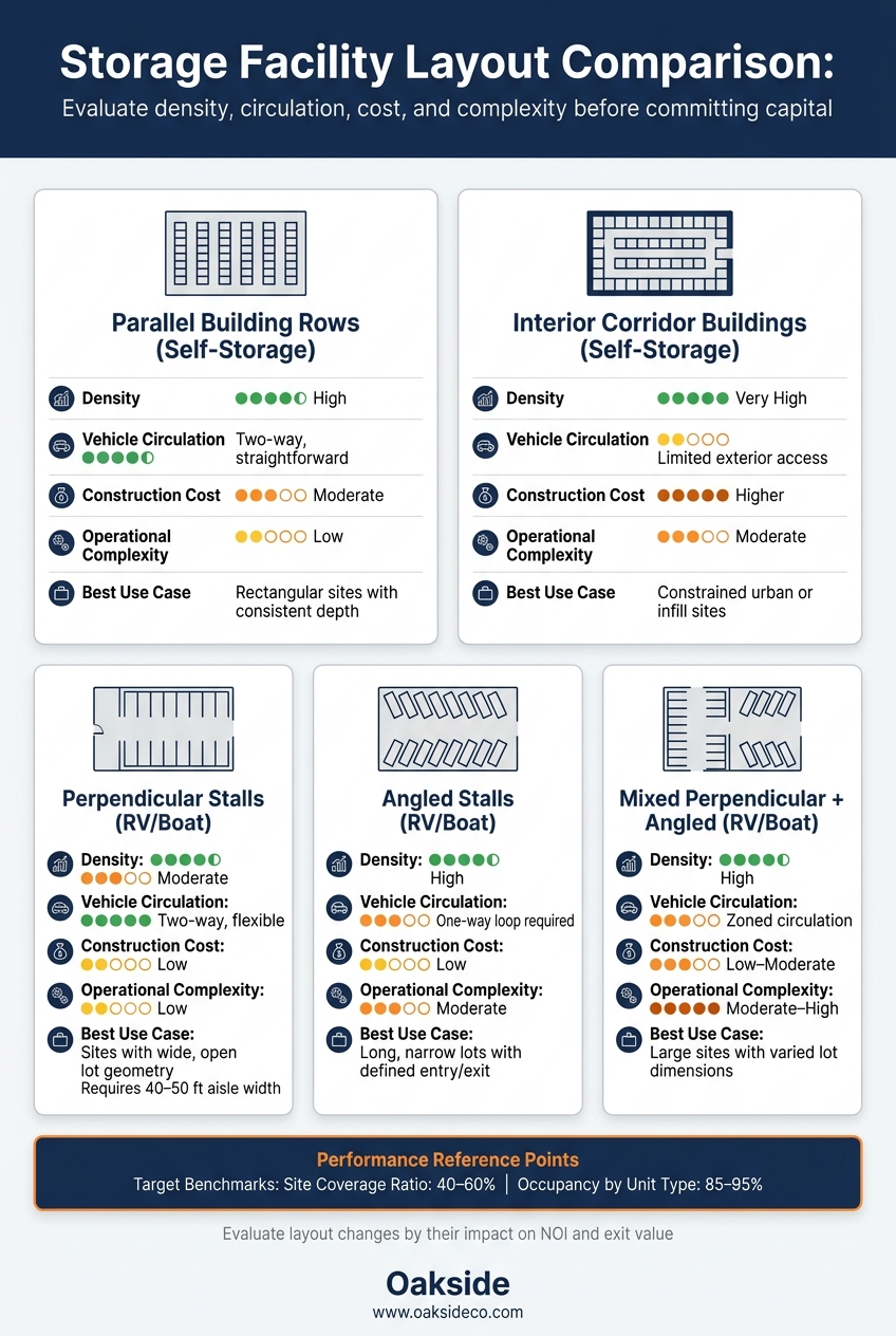Storage Facility Layout Types: Density, Access & Cost Compared