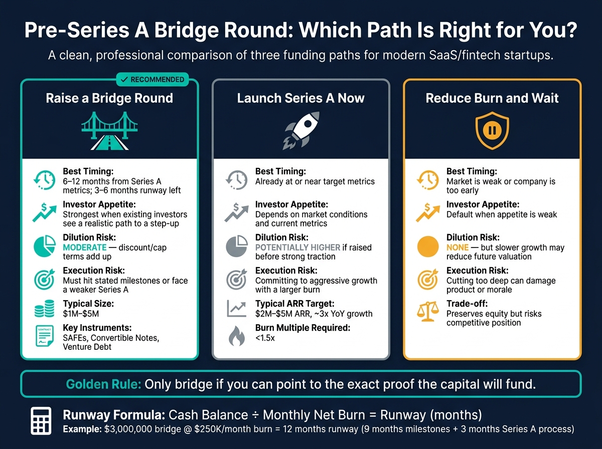 Pre-Series A Bridge Round: 3 Funding Path Comparison