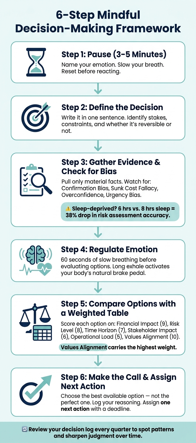 6-Step Mindful Decision-Making Framework for Entrepreneurs