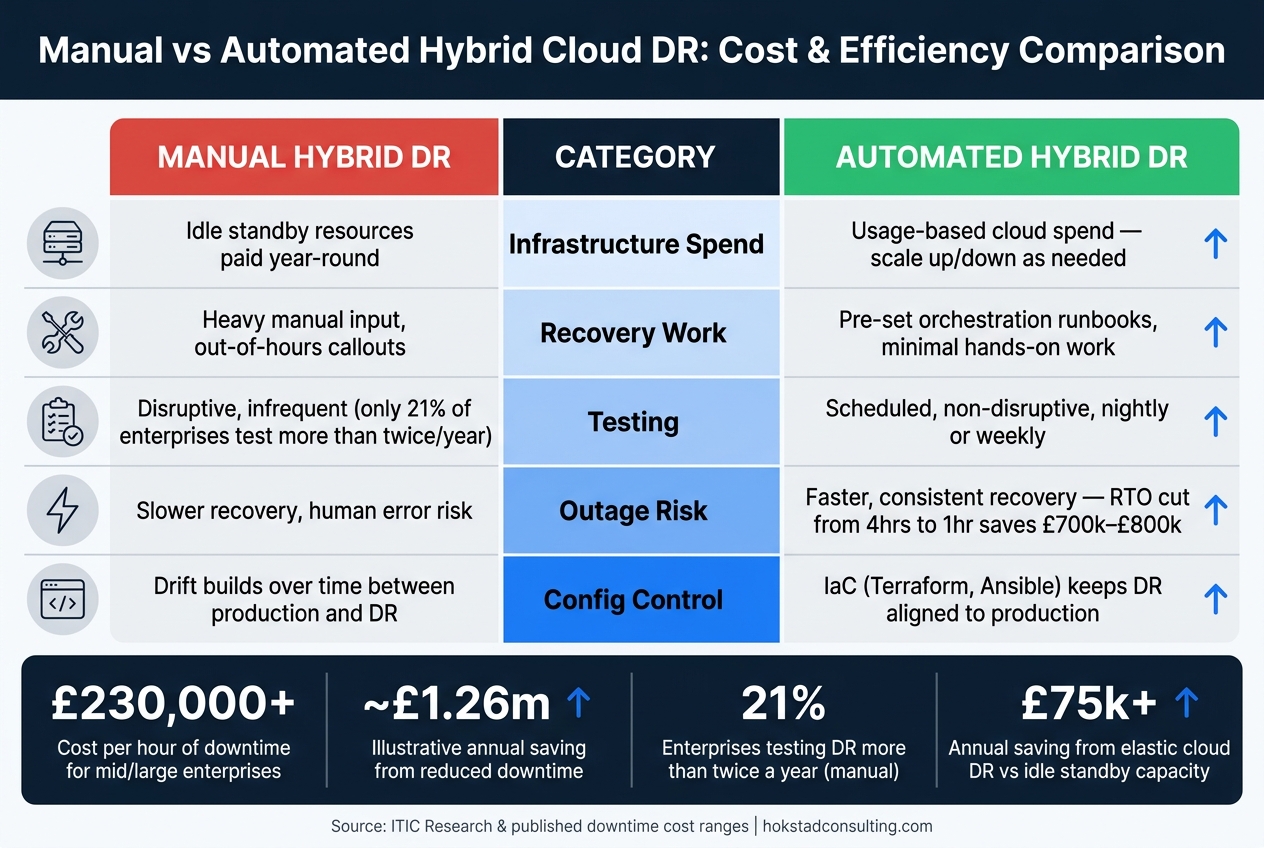 Manual vs Automated Hybrid Cloud DR: Cost Comparison