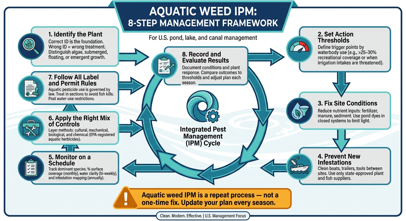 Aquatic Weed IPM: 8-Step Management Framework