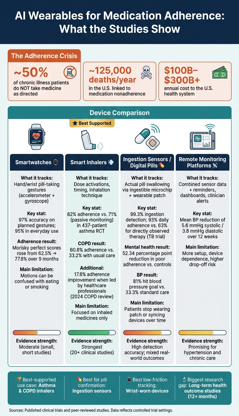 AI Wearables for Medication Adherence: Device Comparison & Key Stats