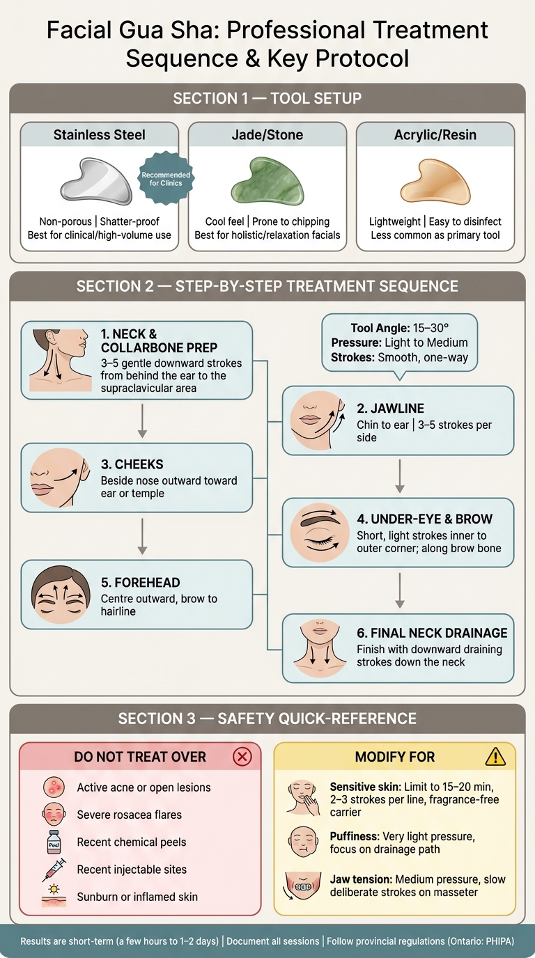 Facial Gua Sha Professional Treatment Sequence & Safety Checklist