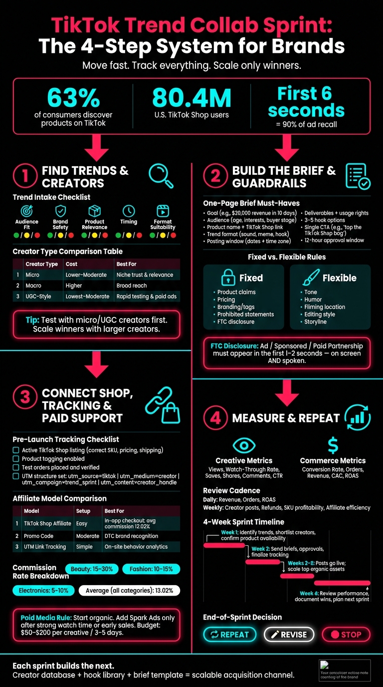 TikTok Trend Collab Workflow: 4-Week Sprint System for Brands