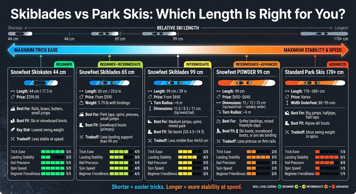 Skiblades vs Park Skis: Which Length Is Right for You?