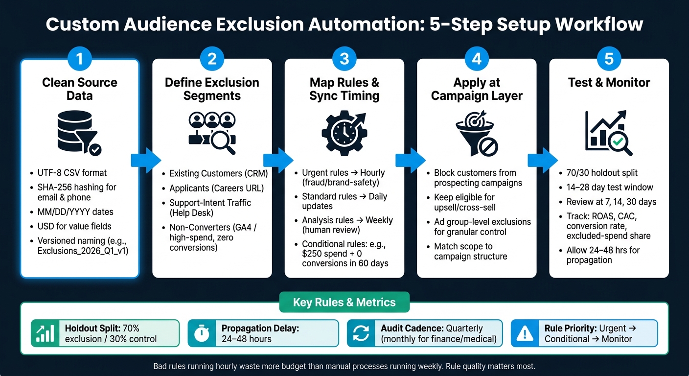 Custom Audience Exclusion Automation: 5-Step Setup Workflow