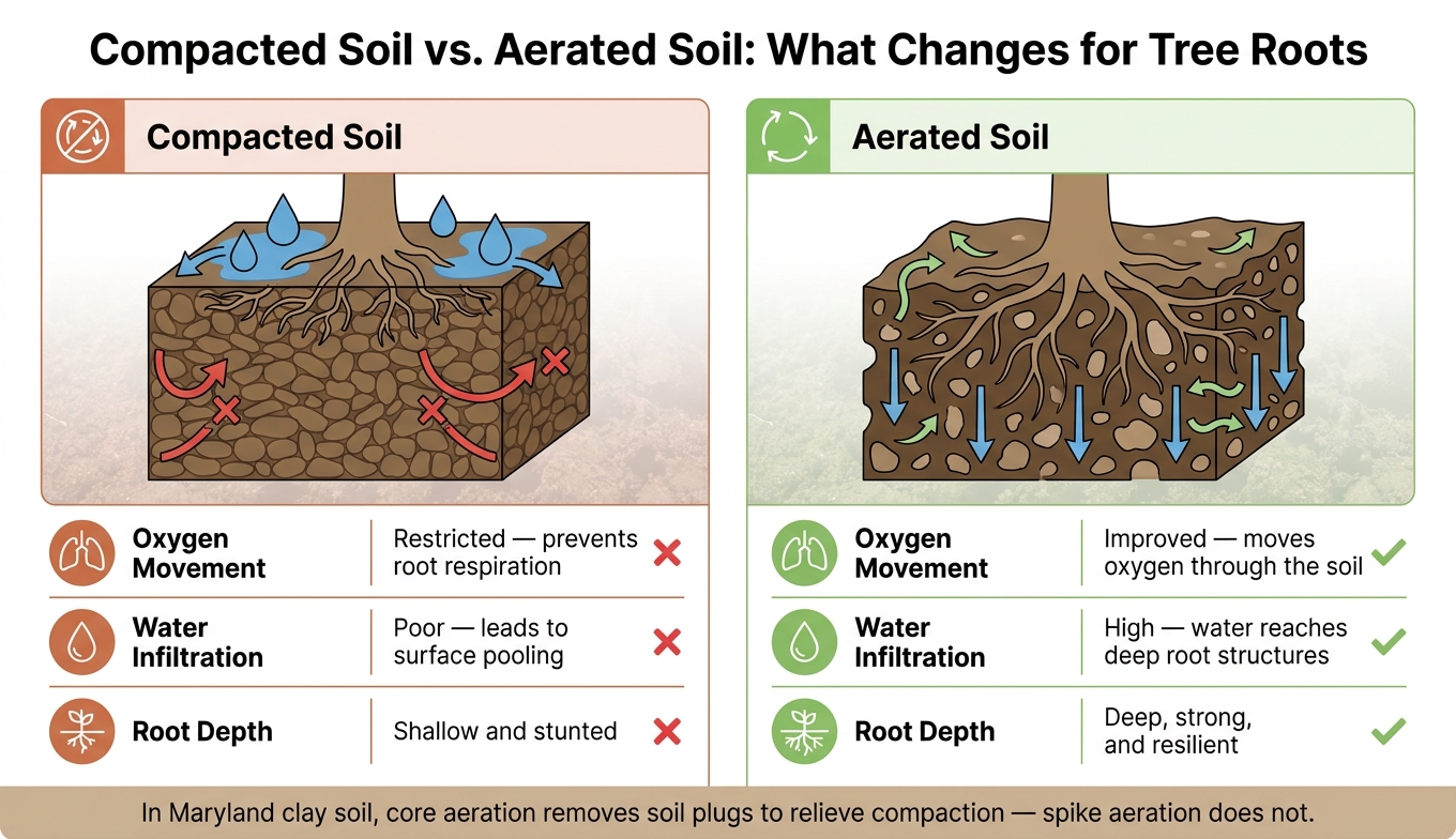 Compacted Soil vs. Aerated Soil: What Changes for Tree Roots