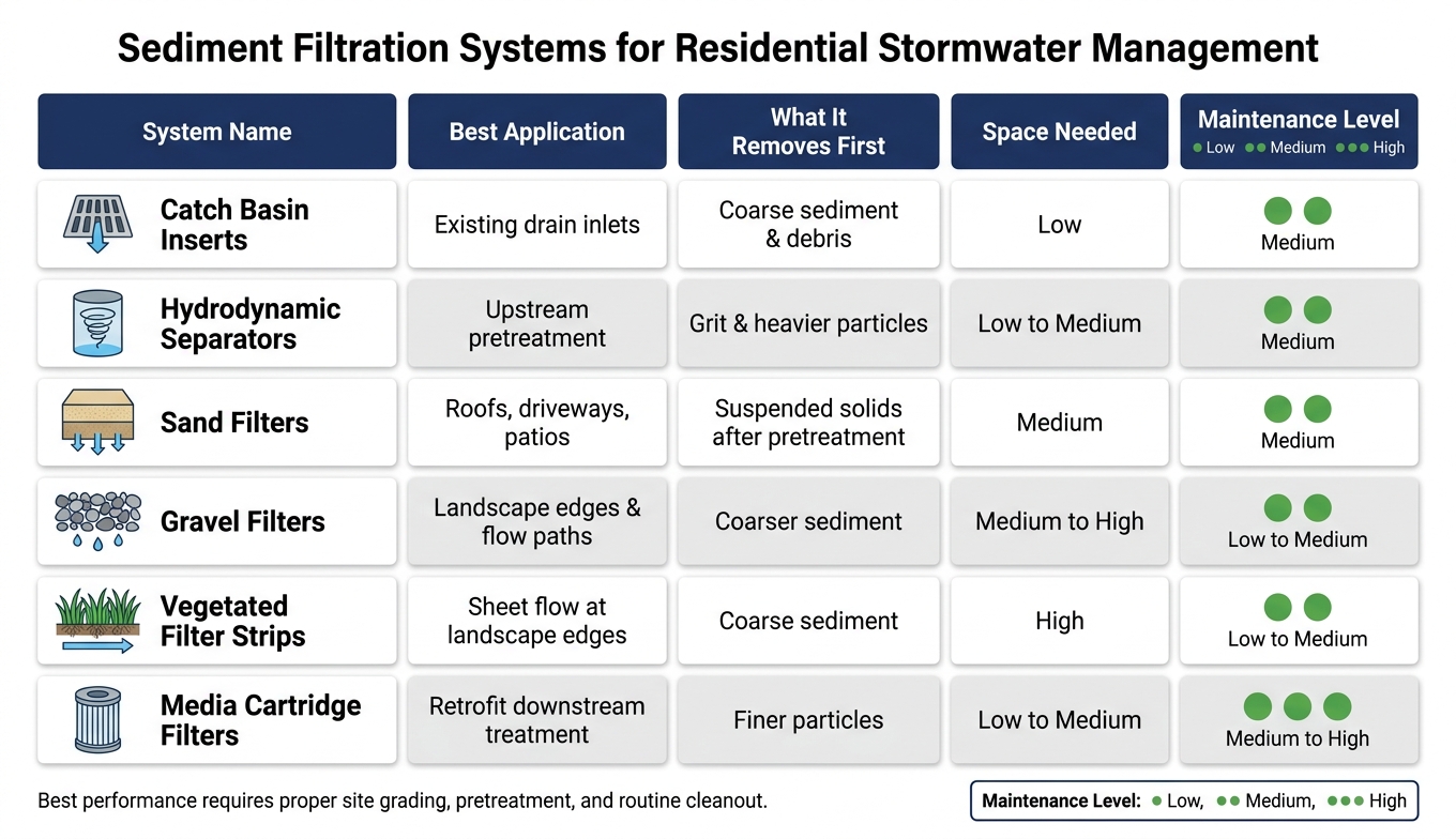Sediment Filter Systems: Side-by-Side Comparison for Stormwater Management