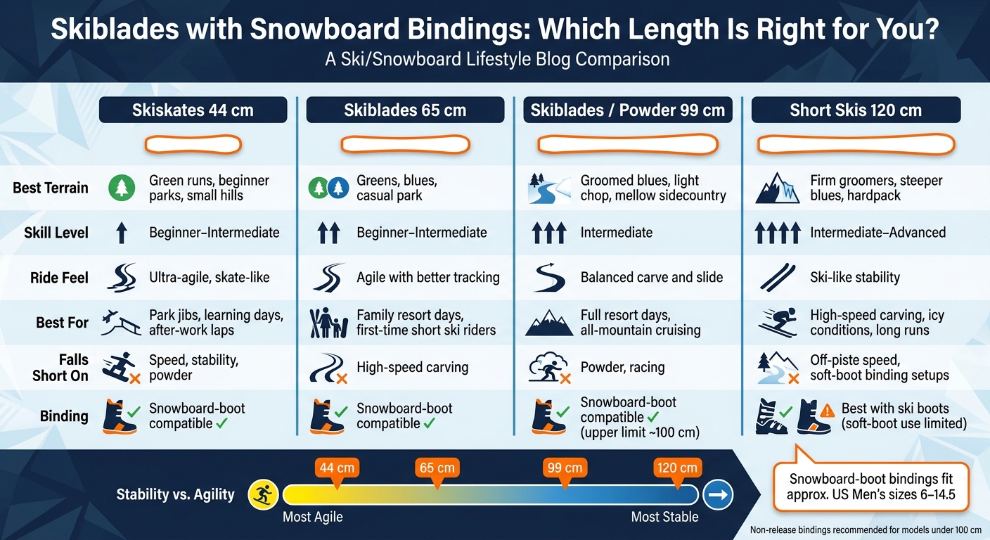 Skiblades with Snowboard Bindings: Which Length Is Right for You?