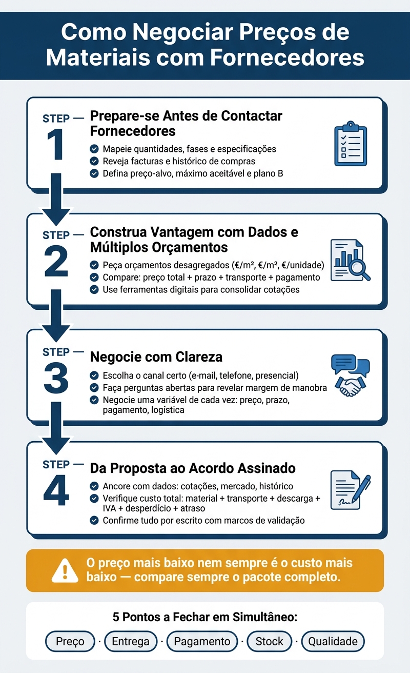 Como Negociar Materiais com Fornecedores: 5 Pontos em 4 Passos