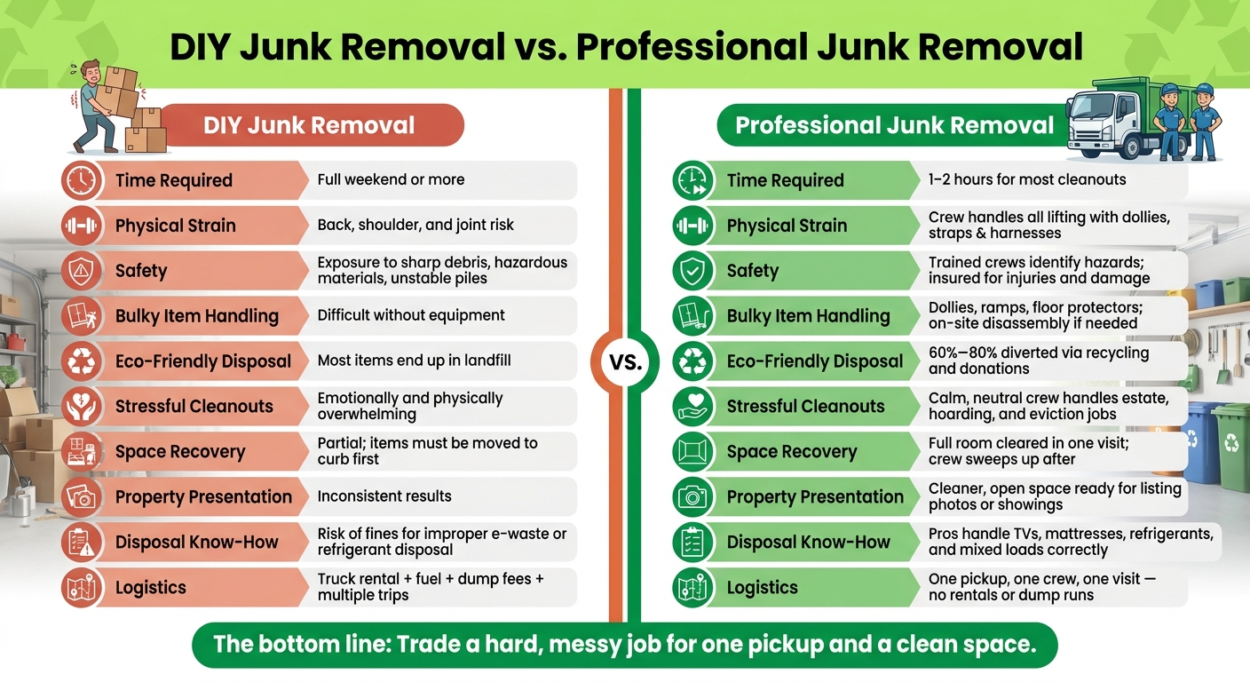 DIY Junk Removal vs. Professional Service: Key Benefits at a Glance