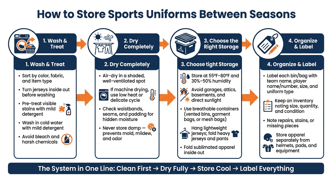 How to Store Sports Uniforms Between Seasons: 4-Step Guide
