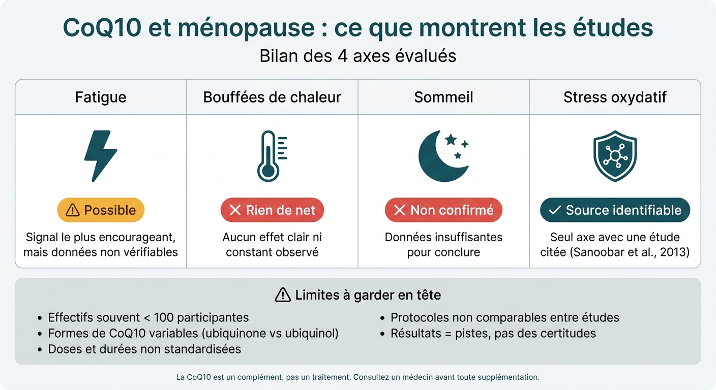 CoQ10 et ménopause : ce que montrent vraiment les études