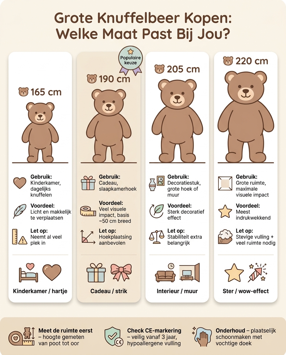 Grote Knuffelbeer Maten Vergelijking: Welke Maat Past Bij Jou?