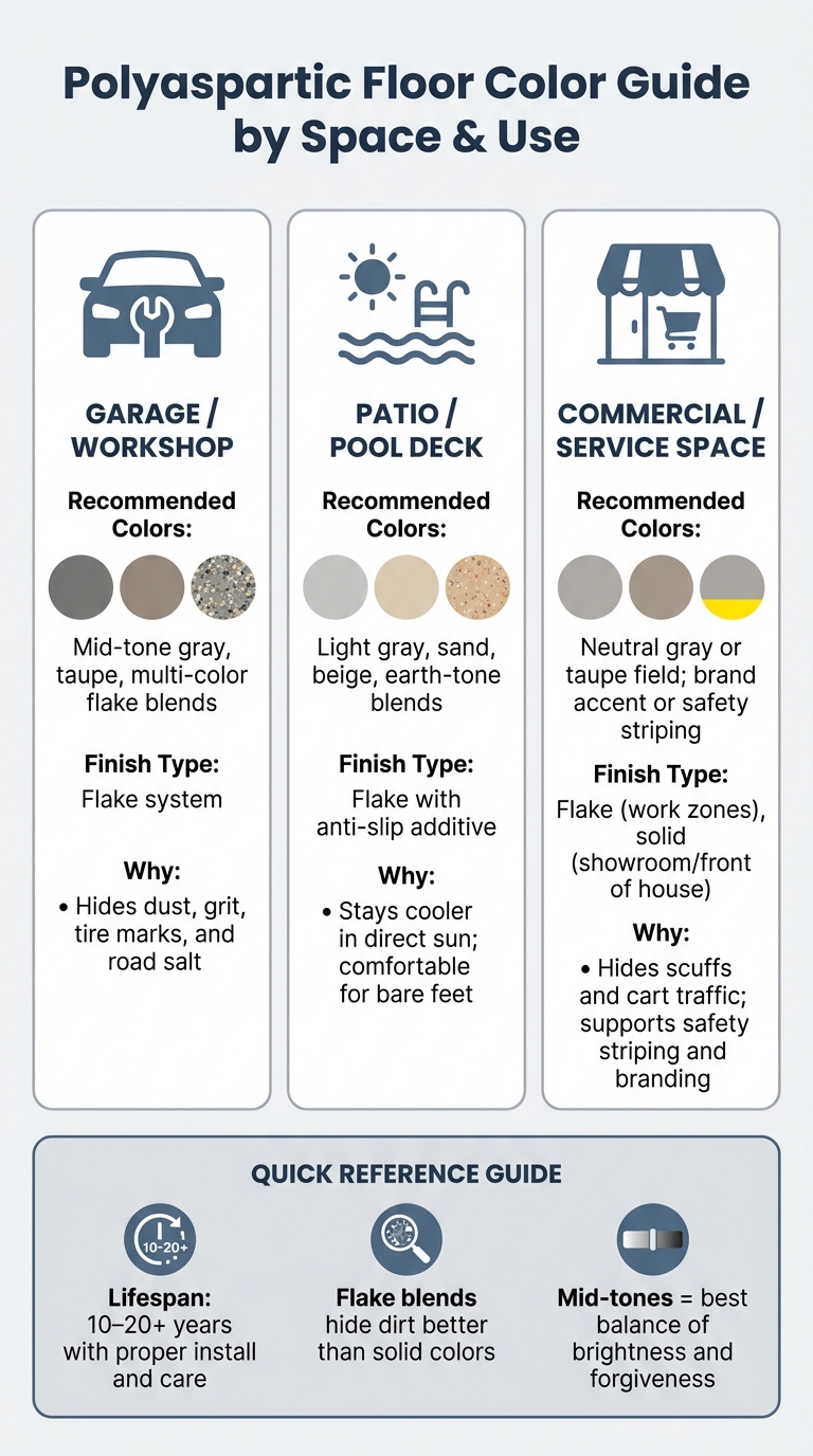 How To Choose Polyaspartic Floor Color 1 Polyaspartic Floor Color Guide By Space & Use