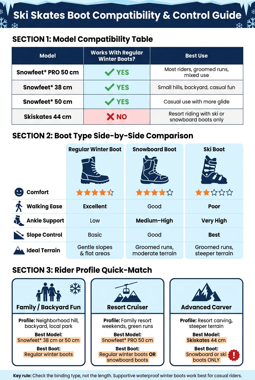 Ski Skates Boot Compatibility & Control Guide