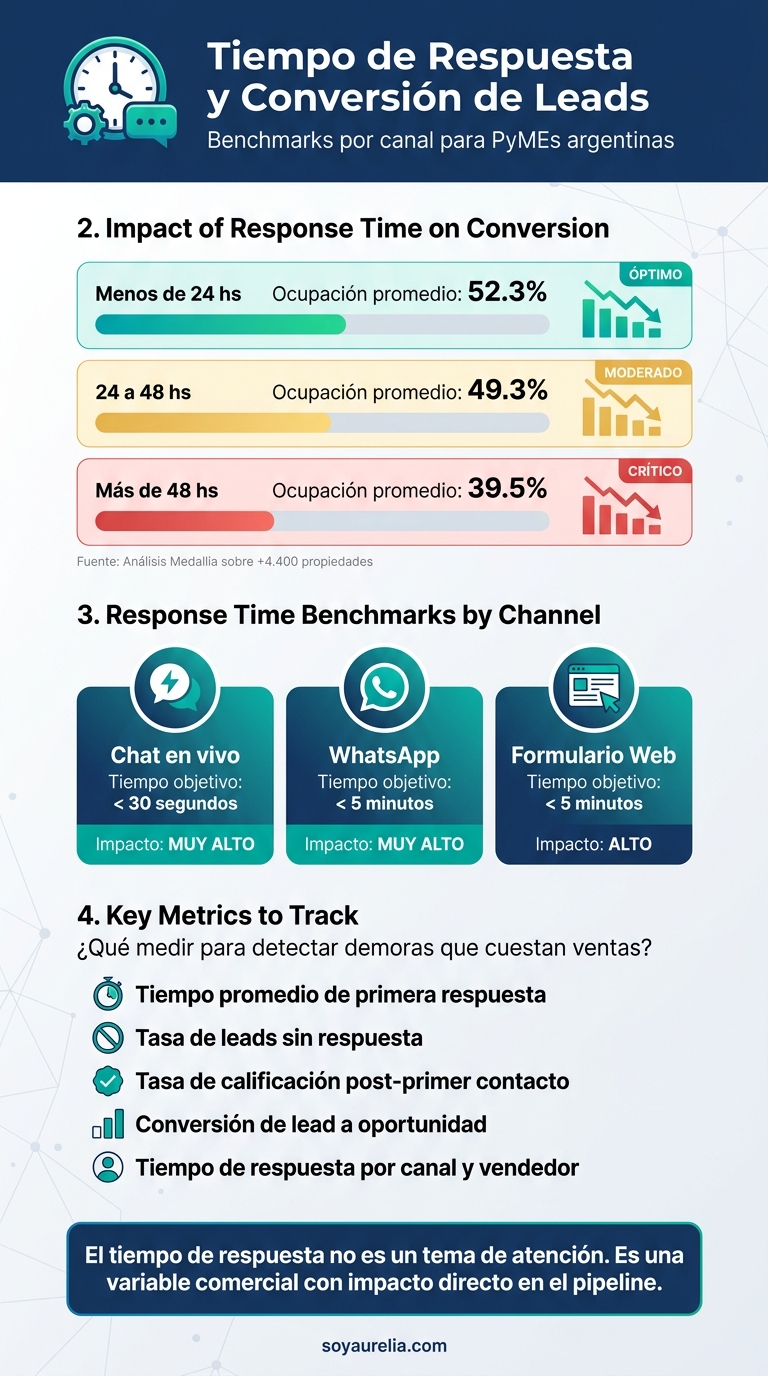 Tiempo de Respuesta vs. Conversión de Leads: Benchmarks por Canal