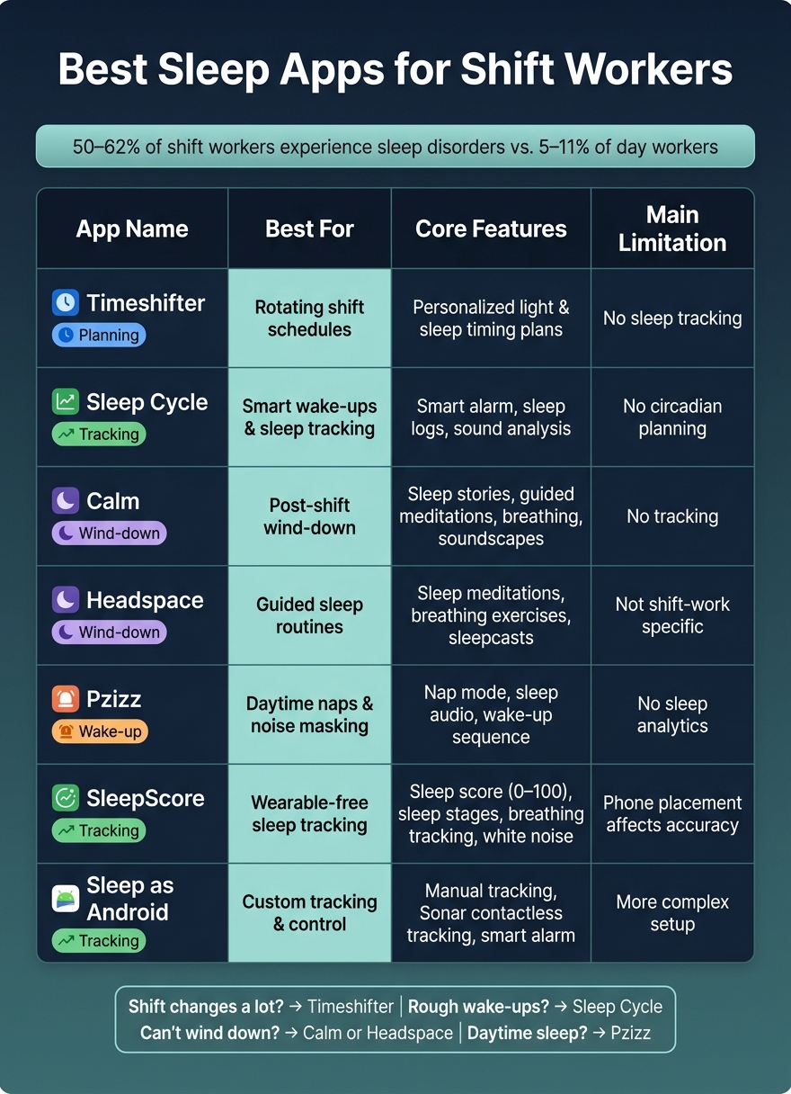 Best Sleep Apps for Shift Workers: Quick Comparison Guide